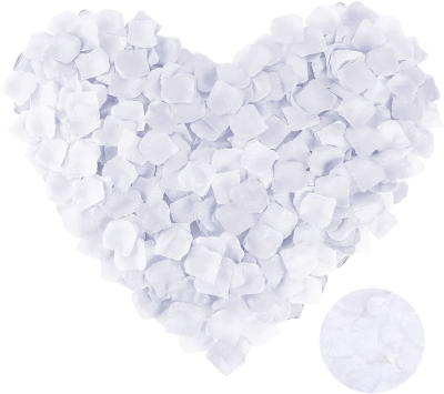 Beyaz Renk Gül Yaprağı Şekilli Konfeti 5 Paket 500 Adet