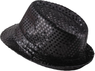Çocuk Boy Siyah Payetli Şapka Gösteri Şapkası Michael Jackson Şapkası 54 No