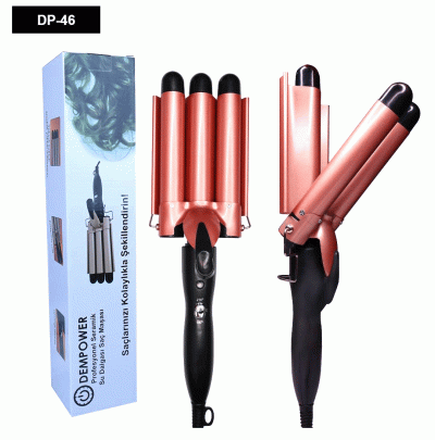 DEMPOWER DP-46 PROF.SERAMİK 3LÜ SU DALGASI SAÇ MAŞASI & ŞEKİLLENDİRİCİ*36