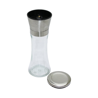 ENFA ENF-584 ( BÜYÜK ) ( CAM HAZNELİ & KROM KAPLAMA PLS.KAPAKLI ) TUZ & BAHARAT ÖĞÜTÜCÜ*80