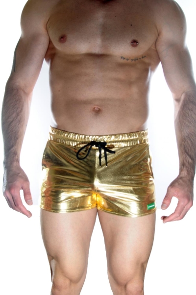 Erkek Gold Lame Short