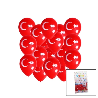 GEMAR-GD90 BAYRAKLI BALON #045 ( 10'' & 26CM & 100PCS )*1X100