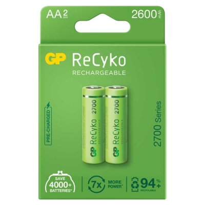 GP ReCyko 2600mAh AA Şarj Edilebilir Kalem Pil 2'lİ Paket