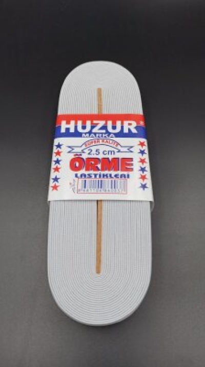 HUZUR ( BEYAZ & 2.5CM ) PAÇA LASTİK GENİŞ 10MT.*30
