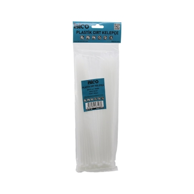 İBİCO İ13-108 ( BEYAZ ) ( 4.8X300MM ) PLASTİK CIRT KELEPÇE ( 100PCS )*10X15