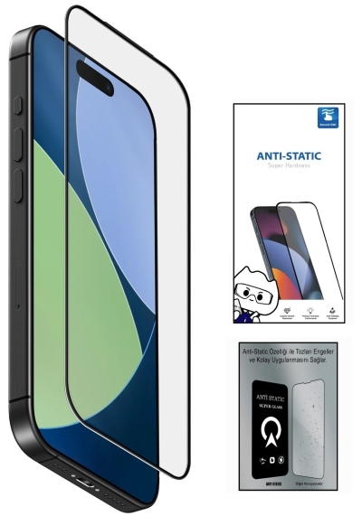 iPhone 17 6D Anti Static Temperli Cam Ekran Koruyucu Kırılmaz Full Kaplama
