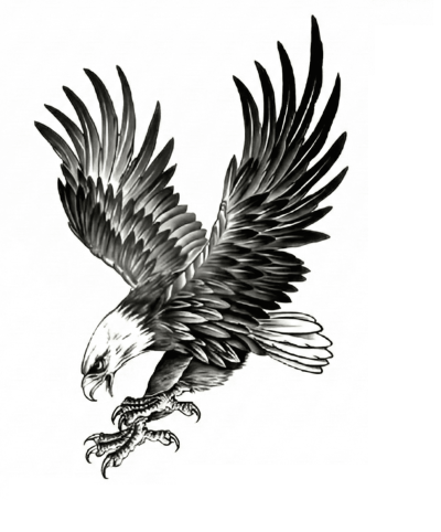 Kartal Geçici Dövme Şablonu Büyük Boy