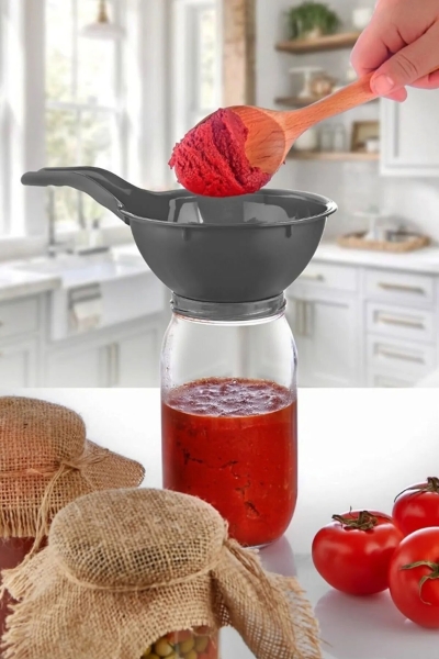 Kavanoz Hunisi - Konserve Reçel Hunisi Geniş Ağızlı - Saplı