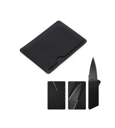 Kredi Kartı Şeklinde Çakı - Deri Kılıflı