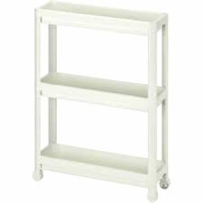 OMAŞ SLİM TEKERLİ OM-0600-3010-0268 ( 3 ( DERİN ) RAFLI & BEYAZ ) ÇOK AMAÇLI RAF ÜNİTESİ*6