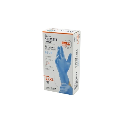 REFLEX SLİMFİT GLOVE KOD-025 ( L-XL ) ( MAVİ ) ( PUDRASIZ ) MUAYENE ELDİVEN 100LÜ*1X20