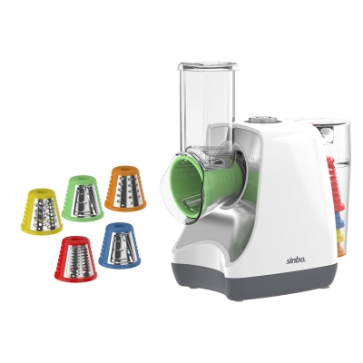 SİNBO SHB-7505 ( 5İN1 ) OTOMATİK MEYVE VE SEBZE DOĞRAYICI MAKİNE ( KALIN İNCE = RENDE - DİLİMLEME & ÖĞÜTÜCÜ ) 150W*6