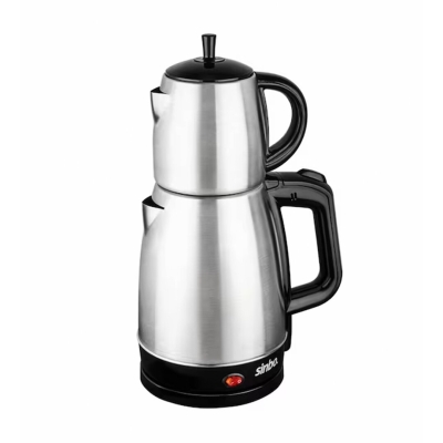 SİNBO STM-5831 ( 2İN1= ÇAYCI & KETTLE ) ( ÇELİK ) ELEKTRİKLİ ÇAY MAKİNESİ ( 1.7LT + 0.7LT ) ( ÇAY SÜZGEÇLİ ) ( 360° DÖNEBİLİR )*6