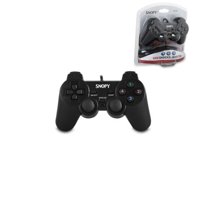 SNOPY SG-401 PS3 SİYAH OYUN KOLU ANALOG ( TİTREŞİMLİ ) ( USB KABLO ) ( 15 TUŞ & 2 ANALOG & 8 YÖN TETİKLEYİCİ ) ( 1.8MT KABLO )*50