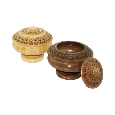 TARAKLI TRK-333 ( AYAKLI ) ( DESENLİ & CNC İŞLEMELİ ) AHŞAP ŞEKERLİK KAPAKLI ( FİLELİ AMBALAJ )*50