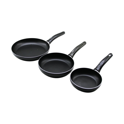 TAVACI ( 3PCS ) ( TEFLON ) TAVA SETİ ( SİYAH BAKALİT SAPLI  ) ( 16-20-24CM )*20