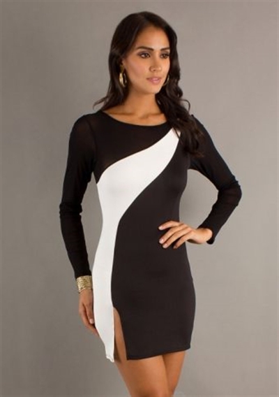 Terry Pau EN2308111 Yırtmaçlı Parçalı Elbise