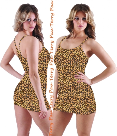 Terry Pau TP101204 Leopar Tank Top Elbise