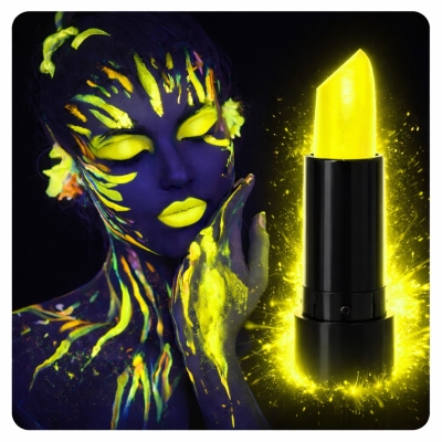 UV Neon Sarı Ruj – Karanlıkta Parlayan Makyaj Boyası