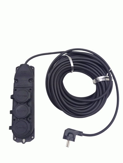 VEETRİN S-31520-3 ( 3LÜ ) ( 20MT ) ( KAUÇUK PRİZ ) UZATMA KABLOSU ( 3X1.5 CCA KABLO ) ( ŞEFFAF PENCERELİ BEZ ÇANTA ) ( KAUCUK )*6