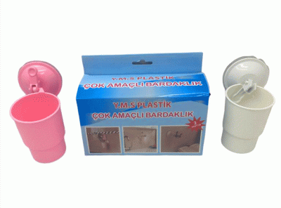 YMS VANTUZLU PLASTİK 2PCS ÇOK AMAÇLI BARDAKLIK*48