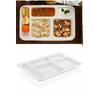 10 Adet  5 Bölmeli Kırılmaz Tabldot Tabak Self Servis Yemekhane Okul Lokanta Tabildot (40 cm x28 cm)
