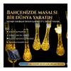 10 Led 2 Metre Sarı Kristal Su Damlası Güneş Enerjili Led Işık Solar Bahçe Ağaç Lamba Aydınlatması