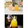 1 Adet Ananas Cam Kokteyl Sunum Bardağı Cam Pipetli Kahve Soğuk İçecek Bardak