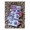 14 Lü Set Çocuk Saç Tokası Seti Mor Tema Çoklu Figürlü Toka Set