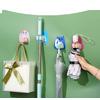 4 Adet Karikatür Figürlü Yapışkanlı Süpürge Mop Fırça Sap Tutucu Delmesiz Mutfak Banyo Askı