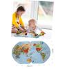 Çift Taraflı Ahşap Dünya Haritası Platformu – Bayraklı Eğitici Çocuk Coğrafya Oyun Seti