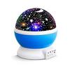 Mavi Dönen Renkli Ay Yıldızlı Gökyüzü Yansıtmalı Projeksiyon Gece Lambası Çocuk Bebek Parti Odası