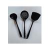 Yanmaz Yapışmaz Silikon Kaplama 3 lü Mutfak Yemek Hazırlık Seti Kepçe Kevgir Spatula