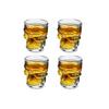 4 lü Kuru Kafa Cam Shot Bardak Seti -Likör Shot Bardağı 4 Adet  Crystal Head