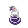 Ahşap Tabanlı Peluş Fareli Yaylı Spiral Kedi Oyuncağı