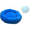 Kedi Köpek Yatağı  - Yuvarlak Polar Kumaş Simit Yatak (Mavi)