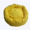 Kedi Köpek Yatağı  - Yuvarlak Polar Kumaş Simit Yatak (Sarı)