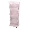 Pembe 4 Katlı Tekerlekli Raf - Mutfak - Banyo Rafı Sebze Rafı No.3