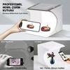 20 x 20 CM Profesyonel Stüdyo Led Işıklı Çift Sıra Ürün Fotoğraf Çekim Çadırı