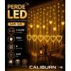 3 Metre 8 Modlu Kalp Perde LED Işık - Sarı (Sıcak Beyaz) Işık Dekoratif Işıklandırma Oda Dekoru