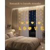 3 Metre Perde Led Işık - 8 Modlu Kalp ve LOVE Figürlü Dekoratif Animasyonlu Led
