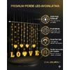 3 Metre Perde Led Işık - 8 Modlu Kalp ve LOVE Figürlü Dekoratif Animasyonlu Led