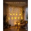 3 Metre Perde Led Işık - 8 Modlu Kalp ve LOVE Figürlü Dekoratif Animasyonlu Led
