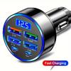 6 Portlu Hızlı Araç Şarj Cihazı – 4 USB + 2 Type-C Çıkışlı Dijital Göstergeli Oto Şarjı