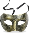 Altın Eskitme Yüz Maskesi - Antik Tarz Balo Maskesi