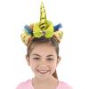 Altın Renk Boynuzlu Tüllü Kanatlı Unicorn Tacı 17x27 cm