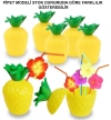 Ananas Hawaii Luau Aloha Pipetli İçecek Kabı Bardak 10x13 cm 1 Adet
