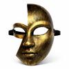 Antik Efektli Altın Yarım Yüz Plastik Parti Maskesi