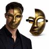Antik Efektli Altın Yarım Yüz Plastik Parti Maskesi