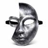 Antik Efektli Gümüş Yarım Yüz Plastik Parti Maskesi
